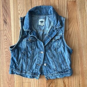 Old Navy Blue Denim Crop Vest